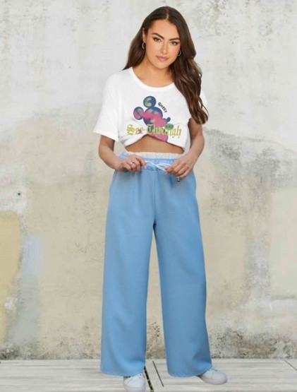 Baby Blue waistband trousers with boxer