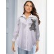 White Oversized shirt with strass bear