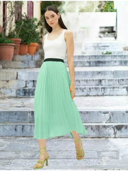 Aqua Plissée mousseline skirt