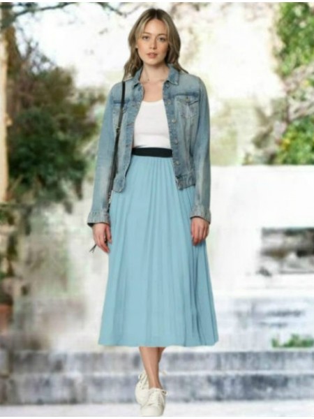B.blue Plissée mousseline skirt