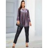 Purple Shiny off shaulders blouse