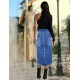 Denim midi skirt