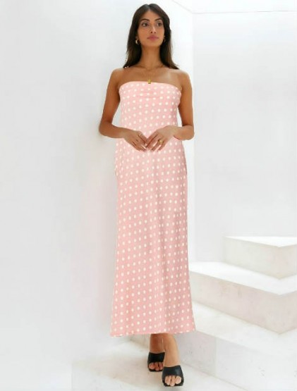 Strapless pois dress