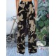 Crepe elastic floral pants