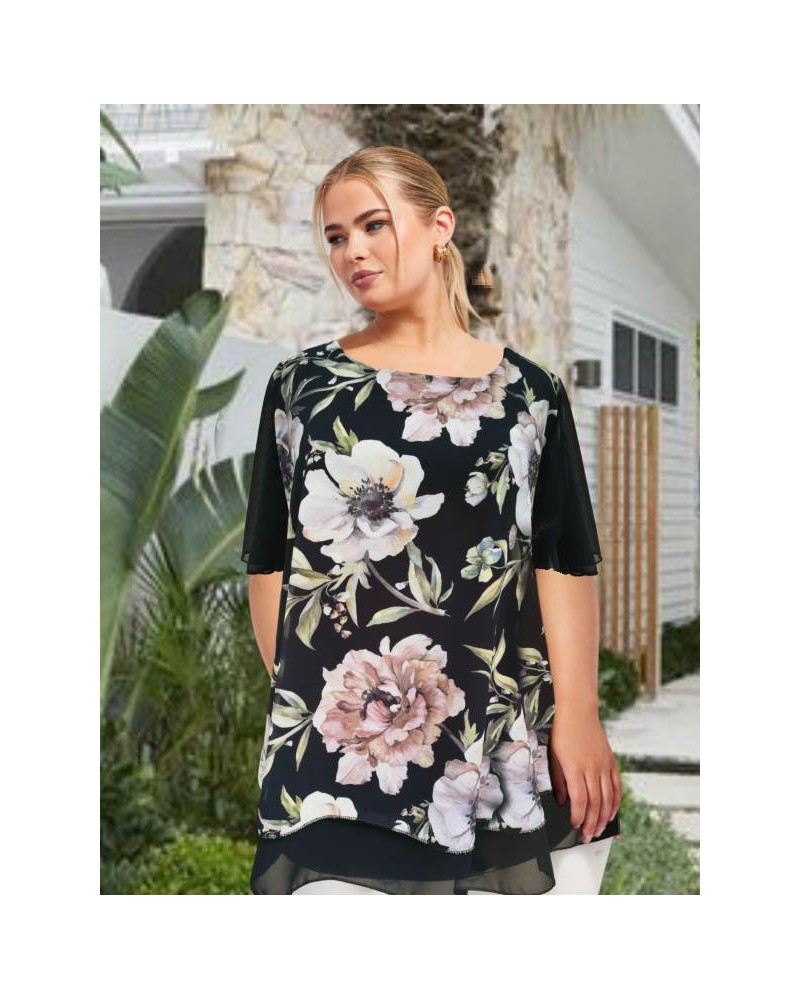 Black Floral blouse shirt