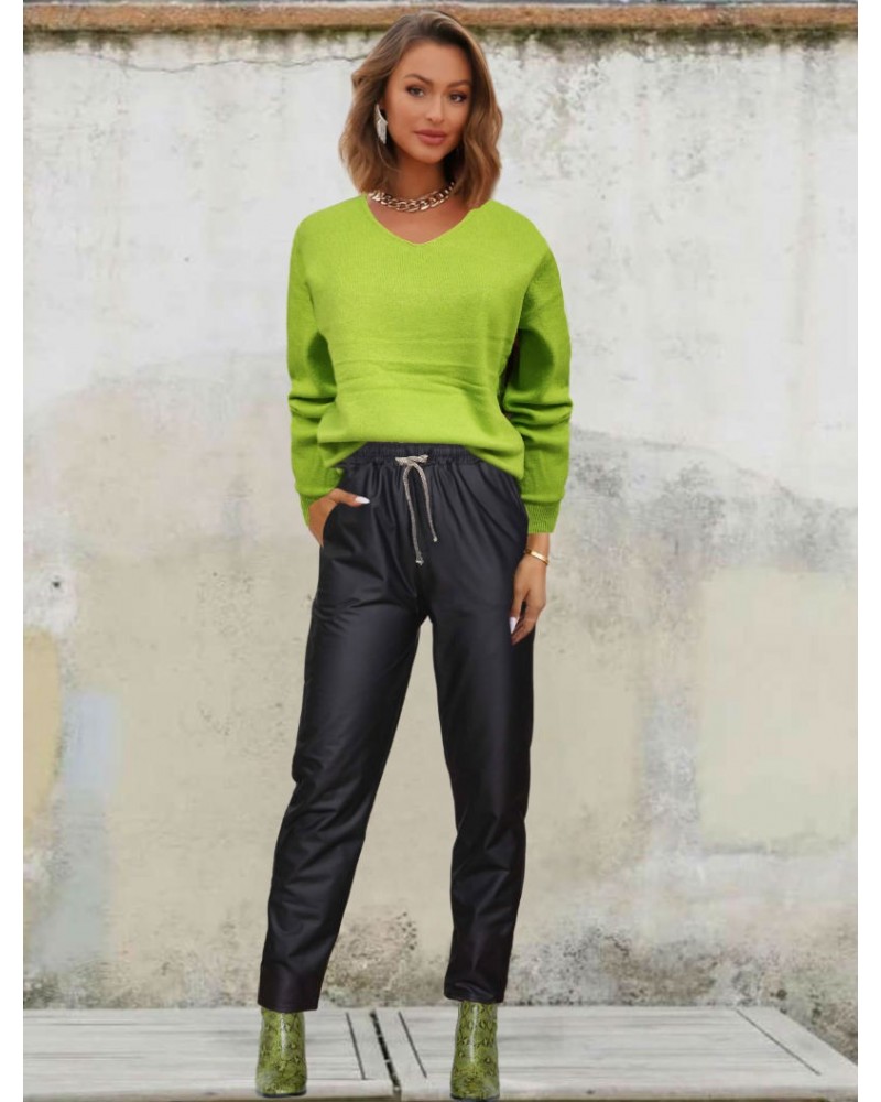 Vegan Leather slim Leg Pants