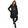 Black U neck blousedress