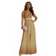 Gold nude crepe dress