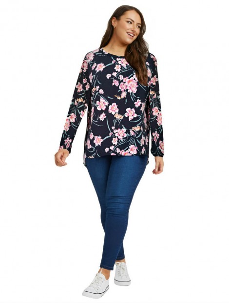 Floral s.jersey blouse