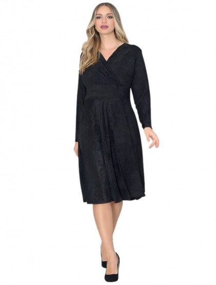 Black Warm croise midi dress