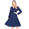 Dark blue Warm croise midi dress
