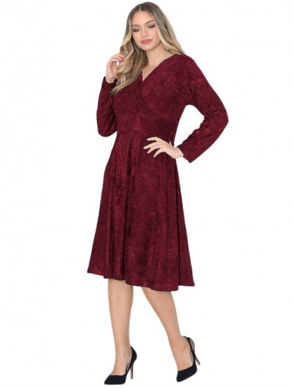 Cherry Warm croise midi dress