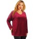 Cherry Chenille frotte blouse with strass