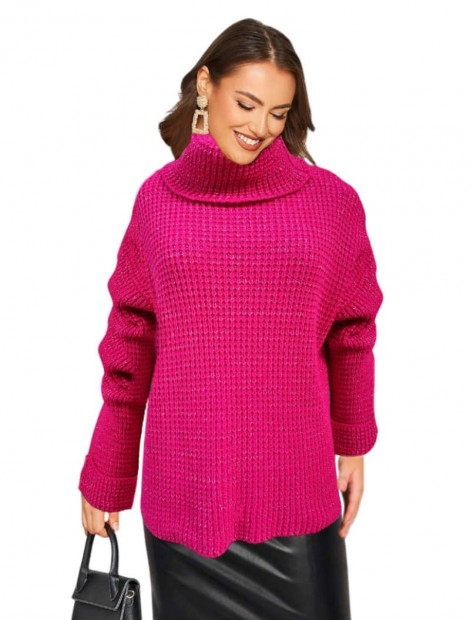 Turtleneck sweater with silver thread