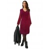 Cherry V-neck Fluffy Sweater Dress