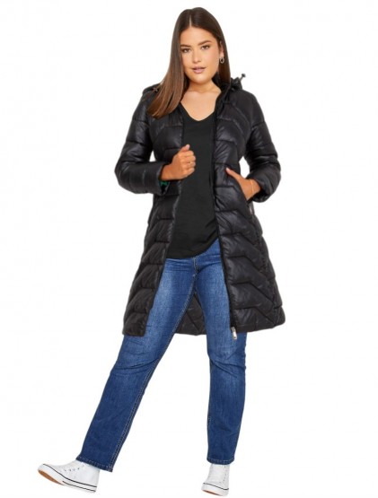 Black Lightweight thick puffer jacket