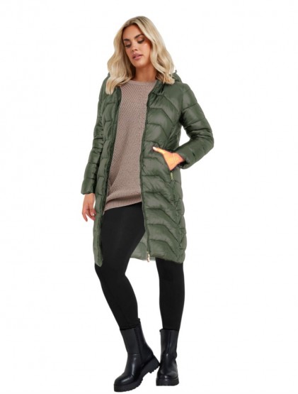 Chaki Lightweight thick puffer jacket