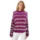 Magenta Color Block Striped Sweater
