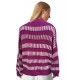 Magenta Color Block Striped Sweater