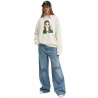 Graphic Print Sweatshirt with rihnestone