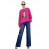 Fouxia Graphic Print Sweatshirt with rihnestone