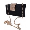 Black Sparkling clutch with strass on buckle