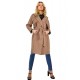 Camel coat with belt and epaulettes