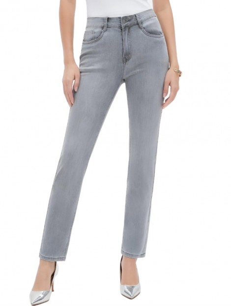 Grey Bottom Up slim fit jeans