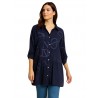 Dark blue Letter print  shirt