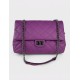 Purple quilted flap bag