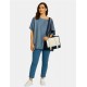 Big beige-blue tote bag