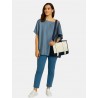Big beige-blue tote bag