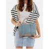 Mini baby blue-beige  tote bag