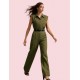 Chaki Shirt jumpsuit