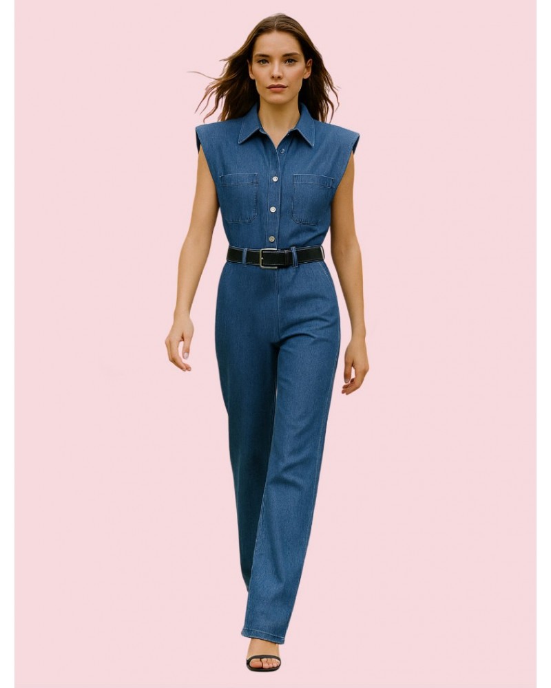 Jean type Shirt jumpsuit
