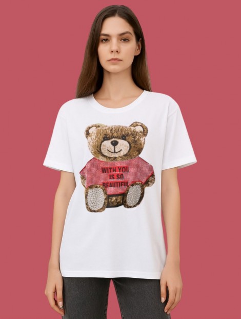 Rhinestone teddy bear t-shirt