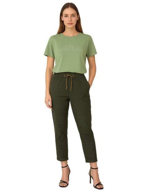 Chaki Peg leg pants