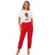 Red Pink Peg leg pants