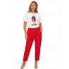 Red Pink Peg leg pants