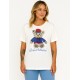 T-shirt with blue rhinestone teddy bear