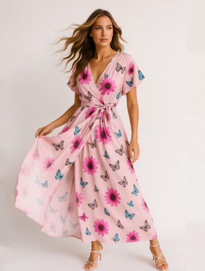 Pink Alice floral Dress