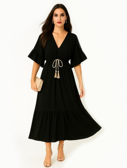 Black Breeze Luxe Kaftan Dress