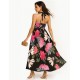 Floral ''Linen'' halter dress