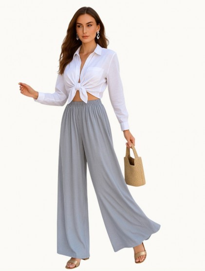 Grey Hight waist zipless trousers