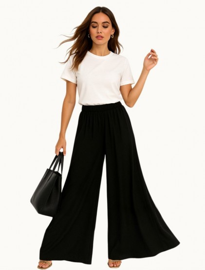 Black Hight waist zipless trousers