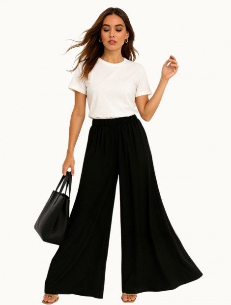 Black Hight waist zipless trousers