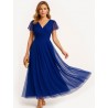 Croise tulle dress with sleeves