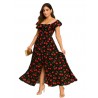 Black dress with cherries