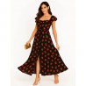 Black dress with strawberries