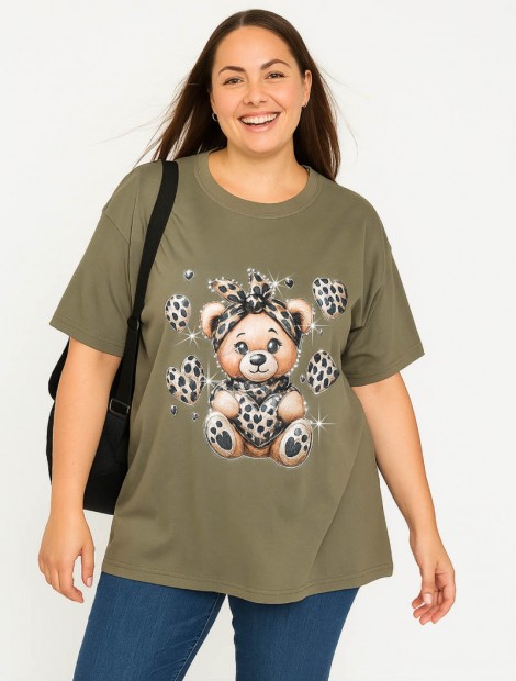 Plus size Leopard Love Bear